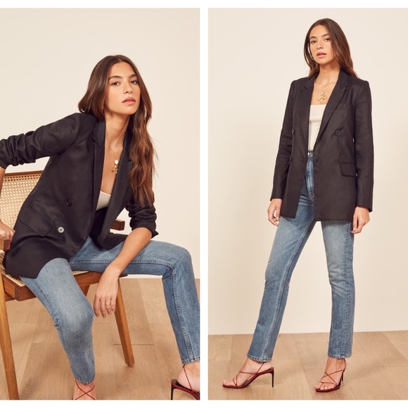 Reformation Jackets & Blazers - NWOT Reformation Rae black linen blazer jacket